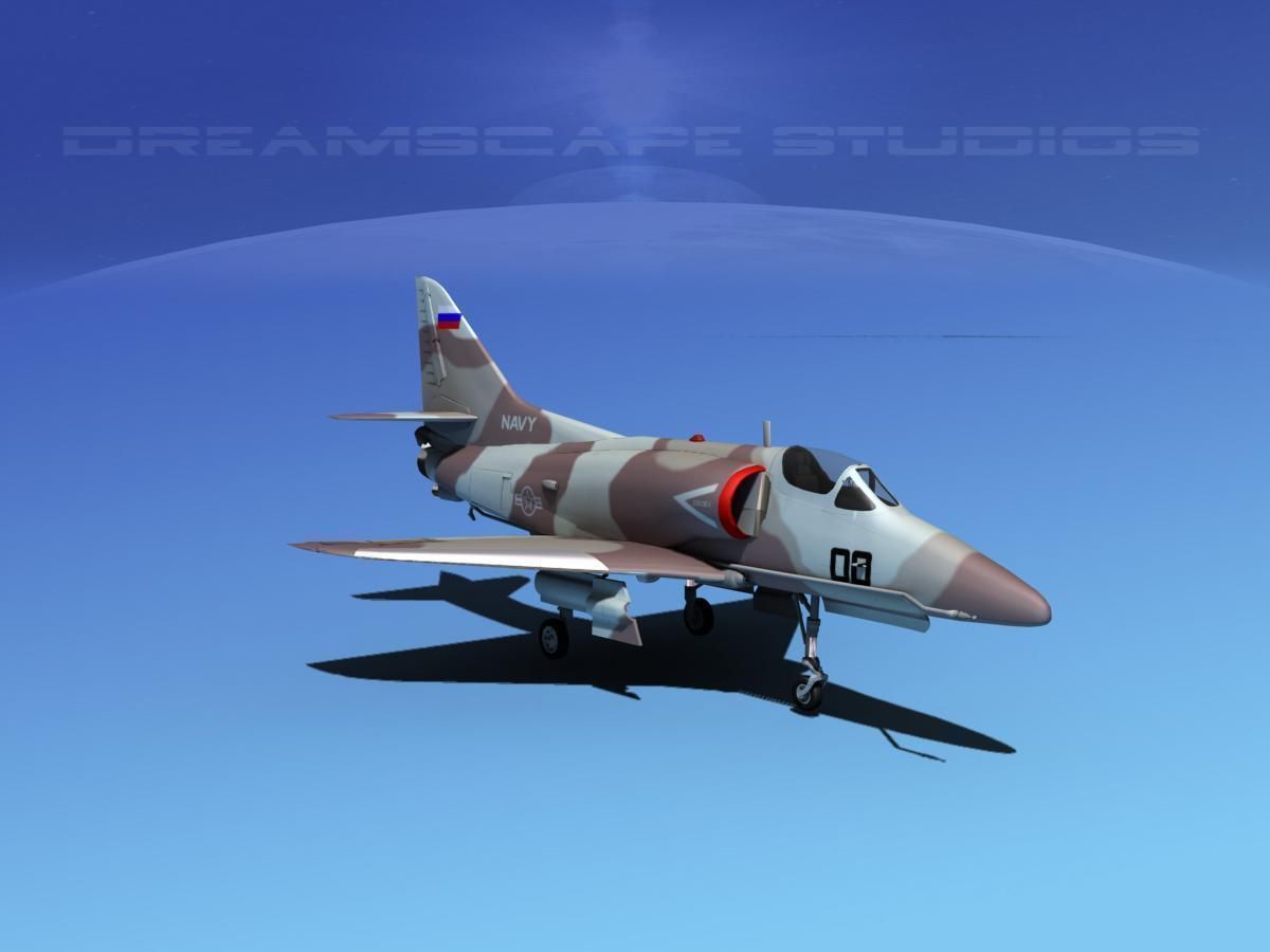 Douglas A-4D Skyhawk V17 USN Aggr 3D model_2
