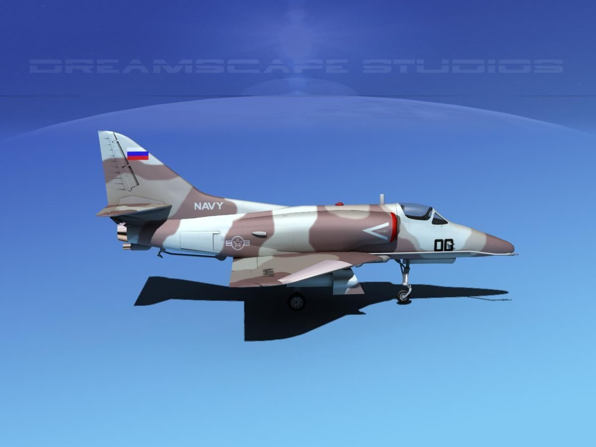 Douglas A-4D Skyhawk V17 USN Aggr 3D model_4