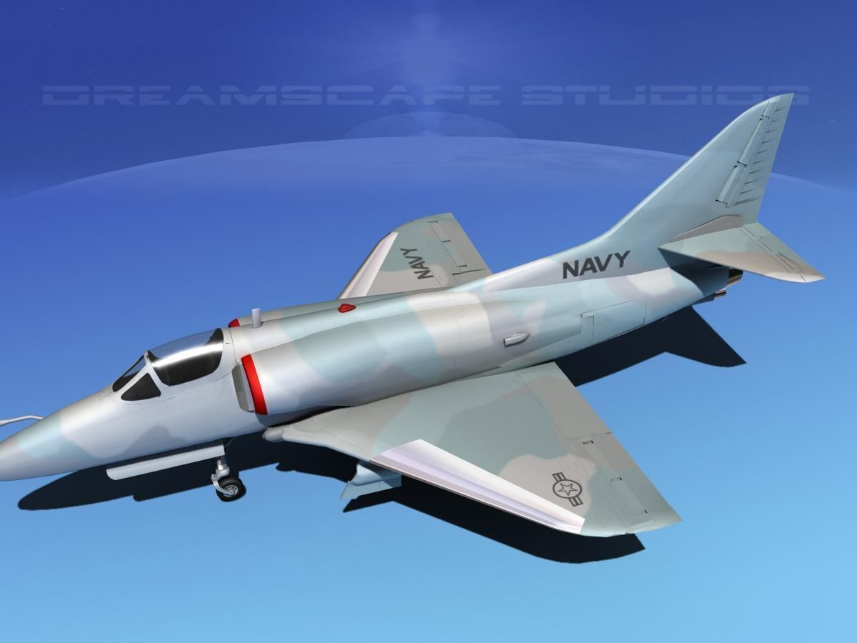 Douglas A-4D Skyhawk V18 USN Aggr 3D model_9
