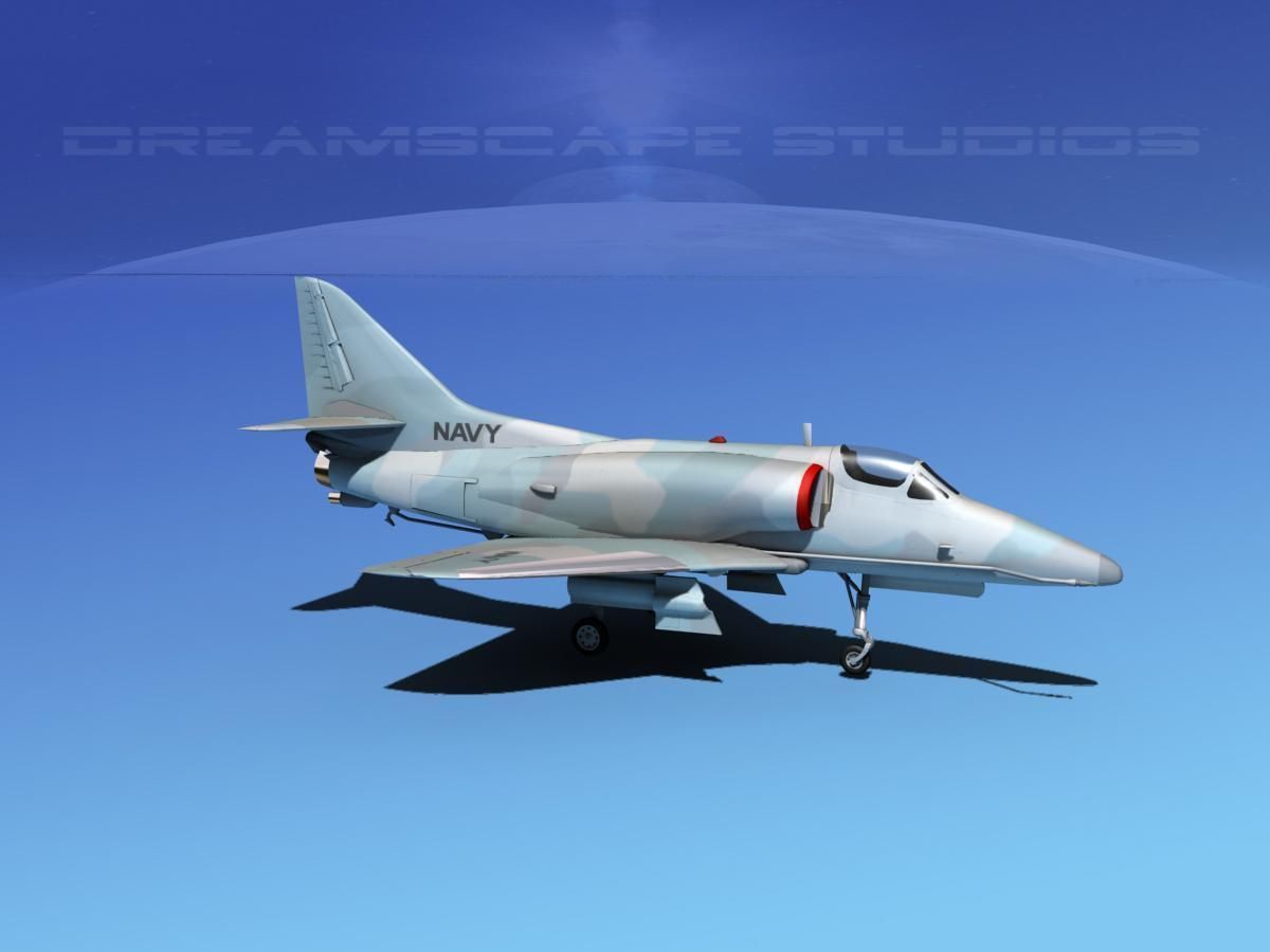 Douglas A-4D Skyhawk V18 USN Aggr 3D model_3