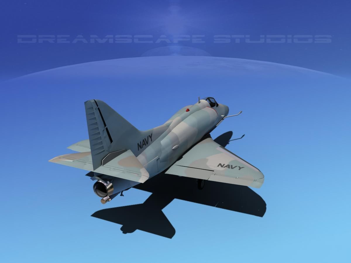 Douglas A-4D Skyhawk V18 USN Aggr 3D model_6