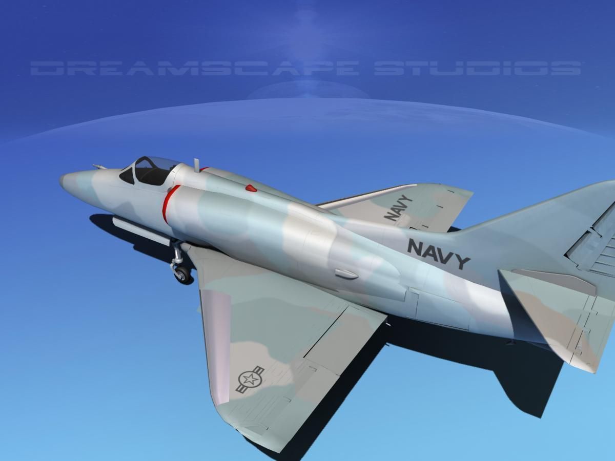 Douglas A-4D Skyhawk V18 USN Aggr 3D model_8
