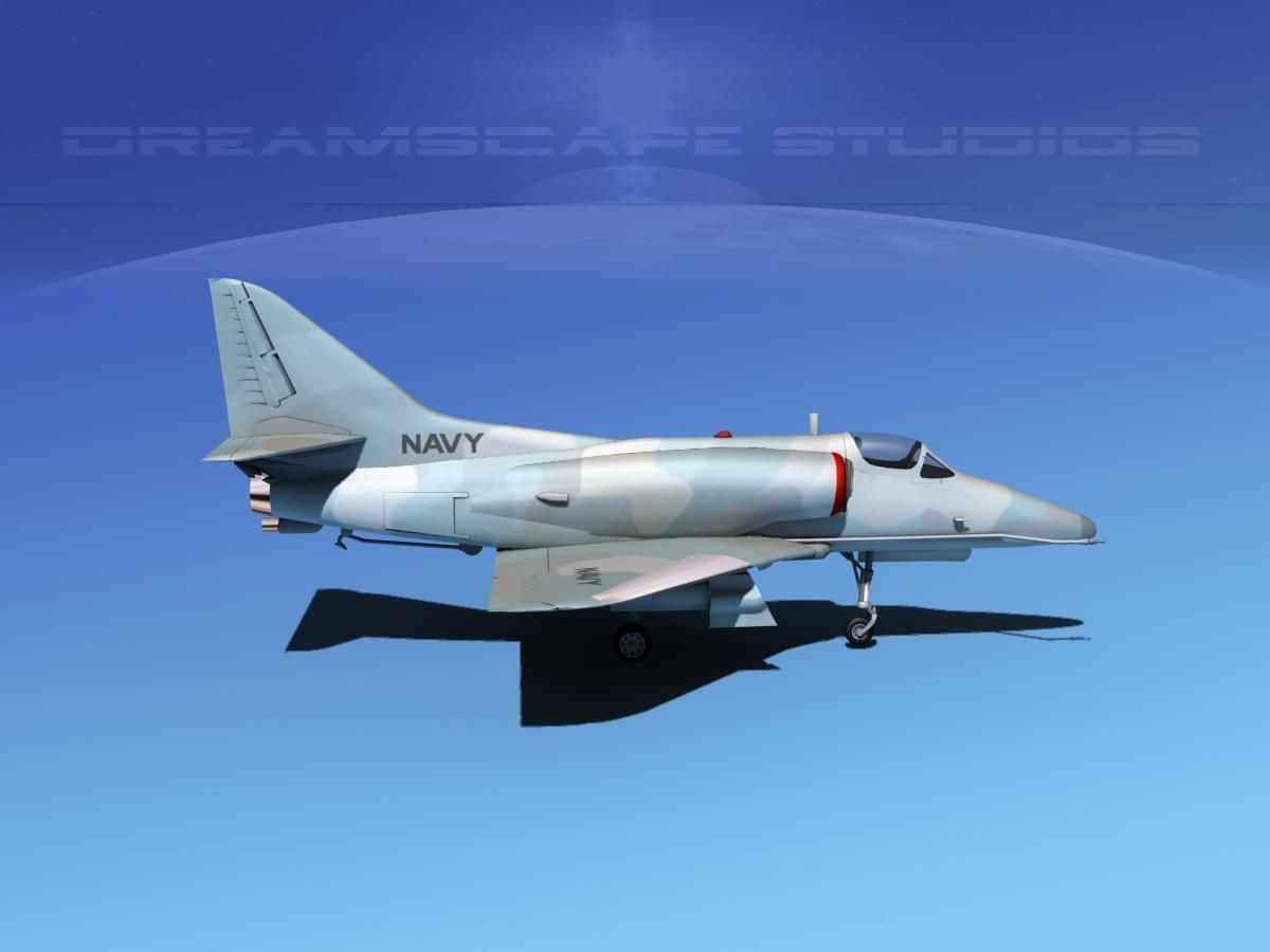 Douglas A-4D Skyhawk V18 USN Aggr 3D model_4