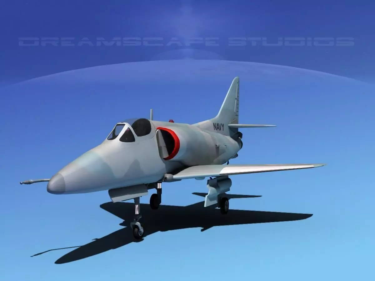 Douglas A-4D Skyhawk V18 USN Aggr 3D model_0