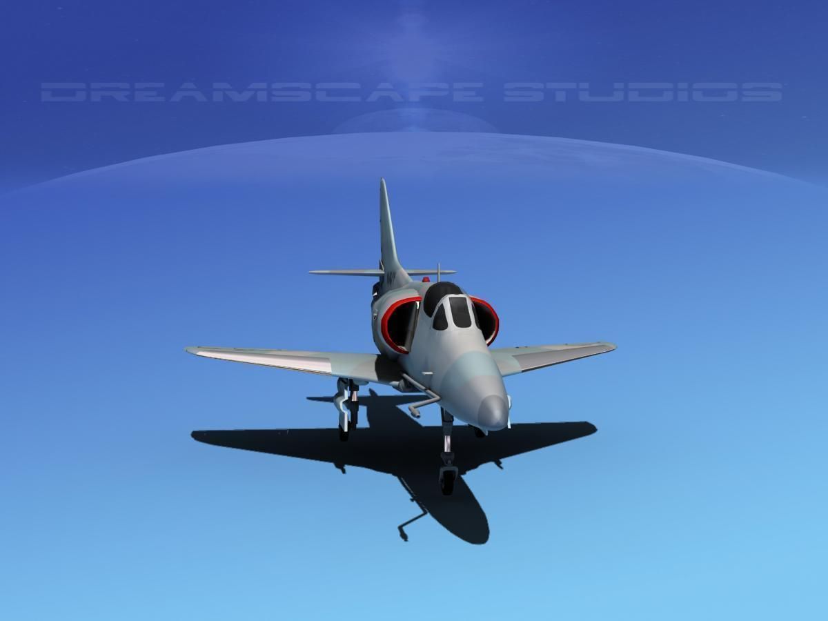 Douglas A-4D Skyhawk V18 USN Aggr 3D model_1