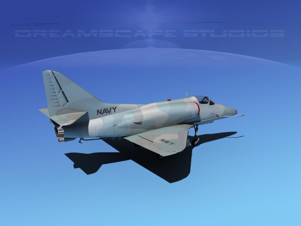 Douglas A-4D Skyhawk V18 USN Aggr 3D model_5