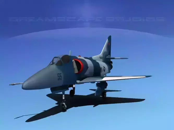 Douglas A-4D Skyhawk V19 USN Aggr 3D model