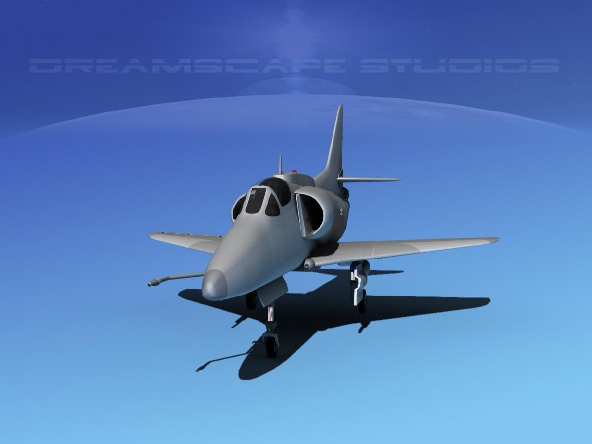 Douglas A-4G Skyhawk Bare Metal 3D model_1