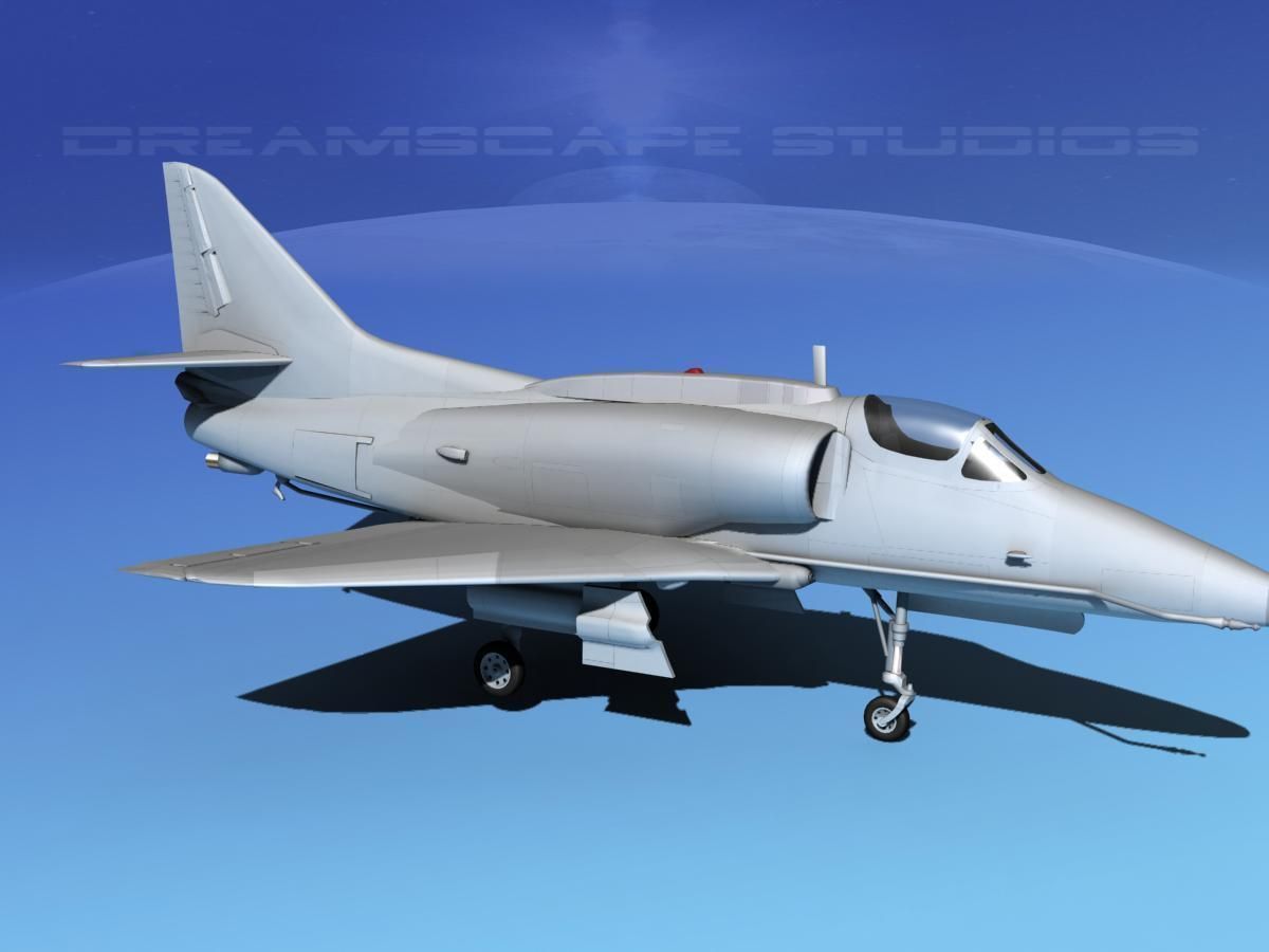 Douglas A-4G Skyhawk Bare Metal 3D model_3