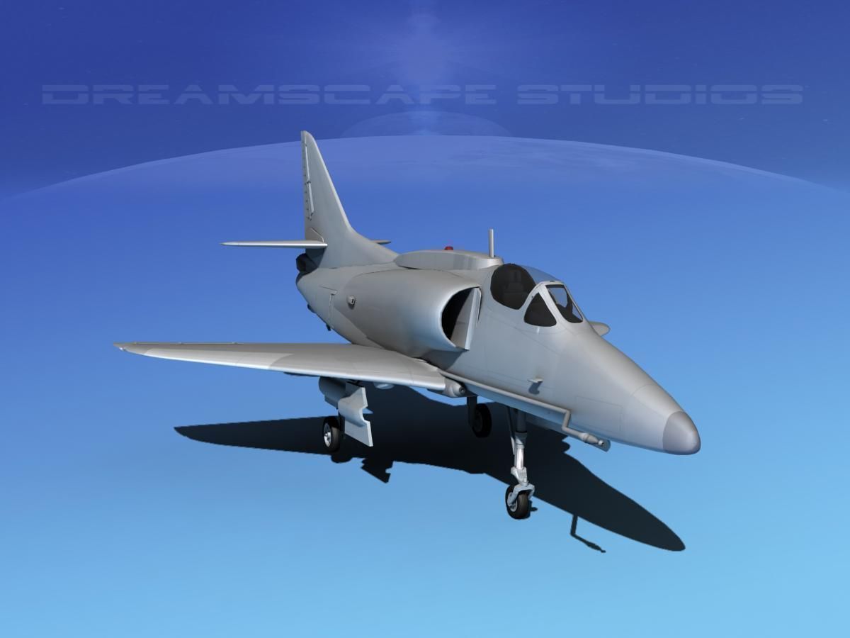 Douglas A-4G Skyhawk Bare Metal 3D model_2