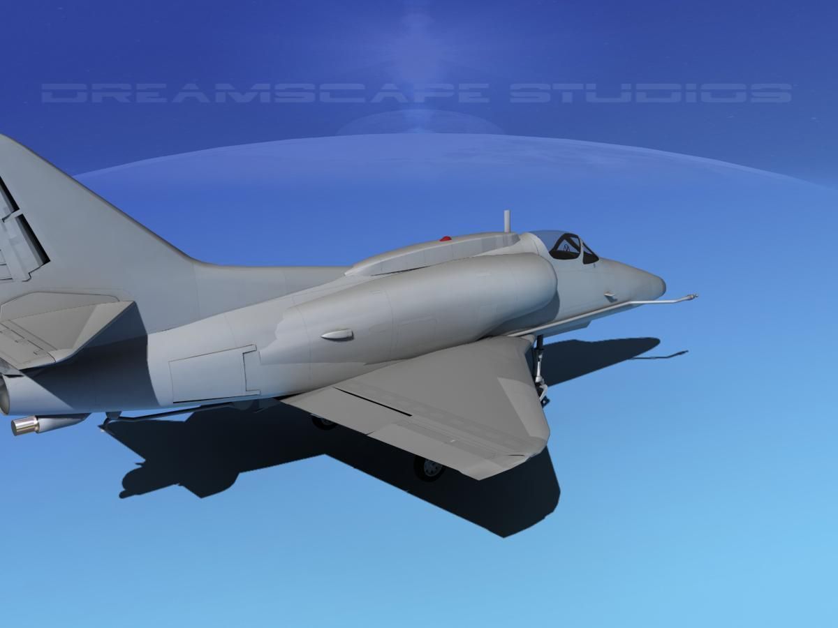 Douglas A-4G Skyhawk Bare Metal 3D model_5