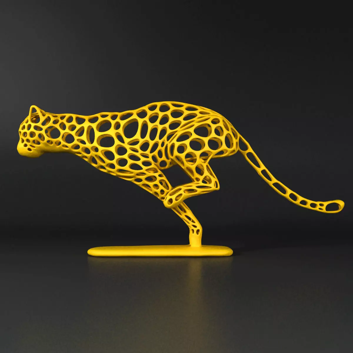 Cheetah Voronoi Wireframe 3D print model_0