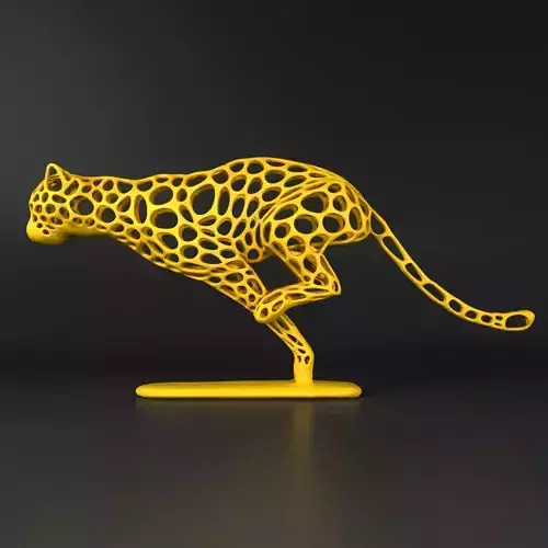 Cheetah Voronoi Wireframe 3D print model