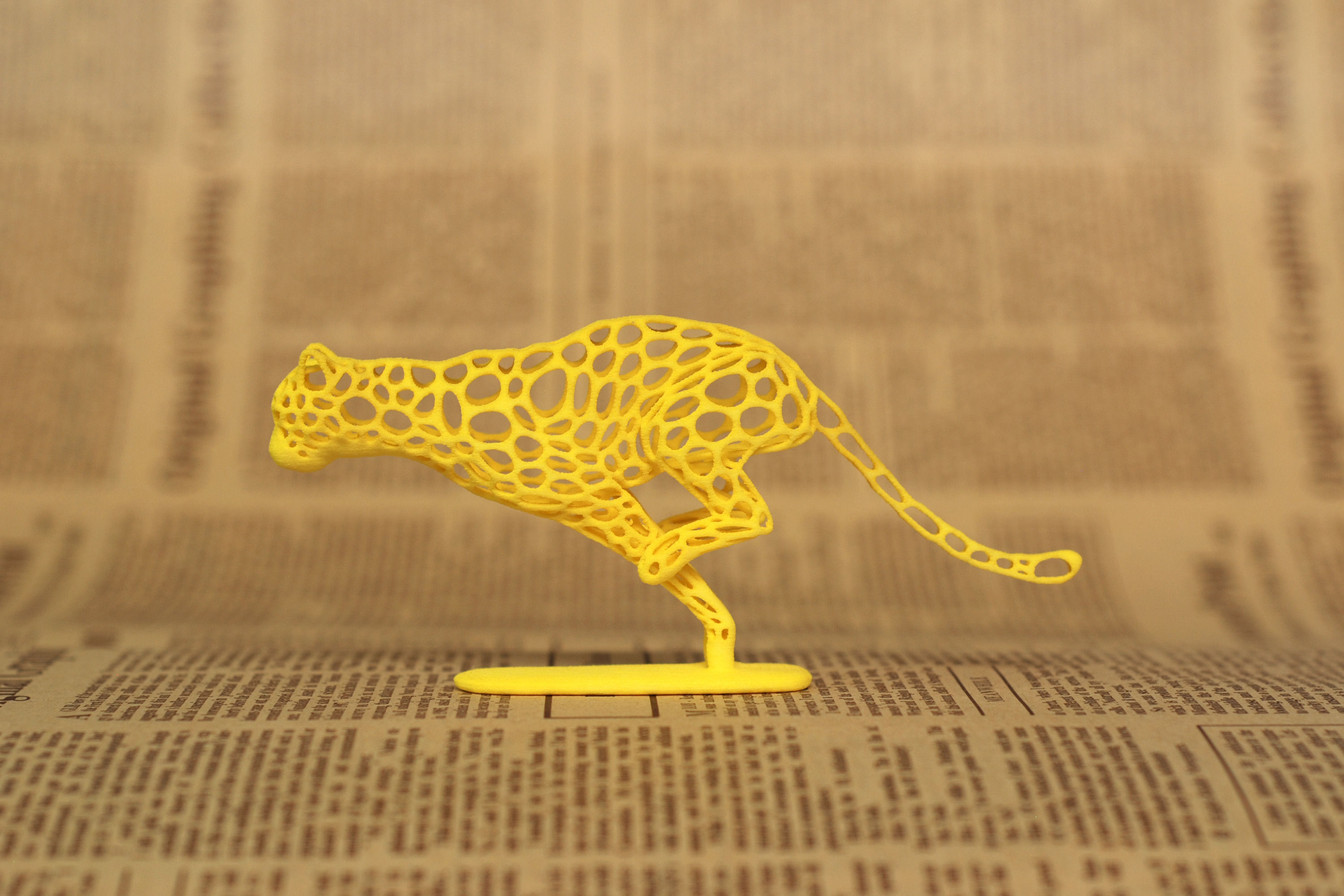 Cheetah Voronoi Wireframe 3D print model_2