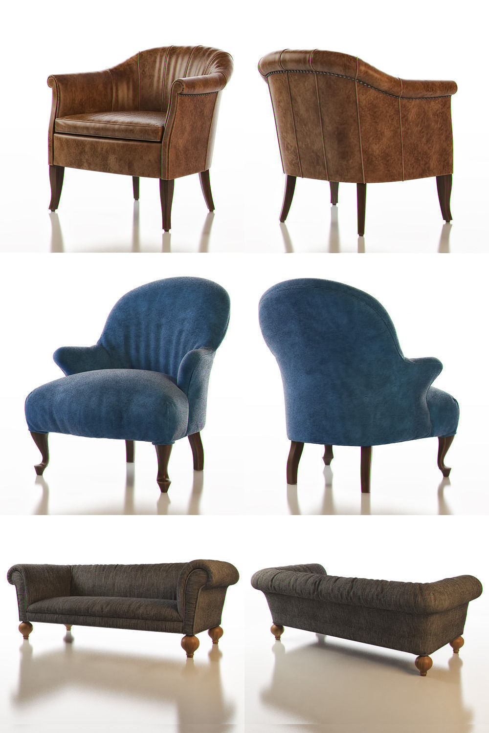 CONTEMPORARY Chair Pack - Seat IV 3D model_6