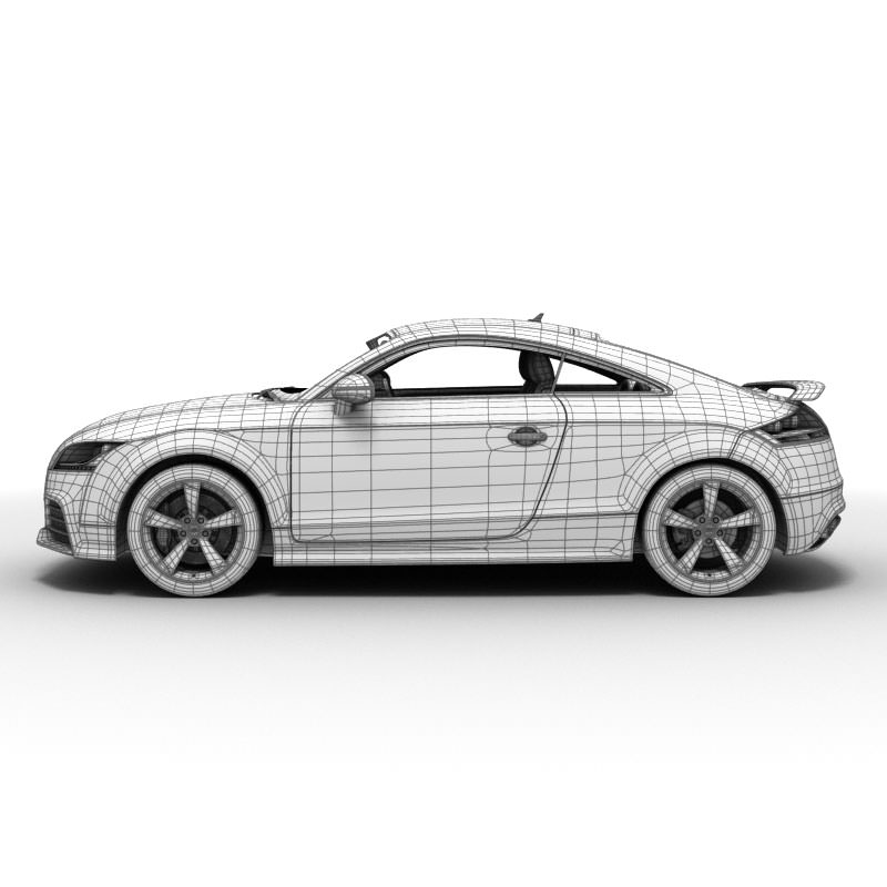 Silver Audi TT RS Coupe 2010 3D model_7