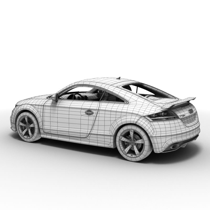 Silver Audi TT RS Coupe 2010 3D model_8