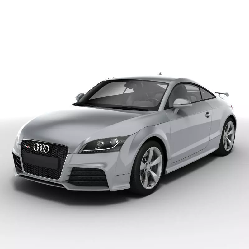 Silver Audi TT RS Coupe 2010 3D model_0