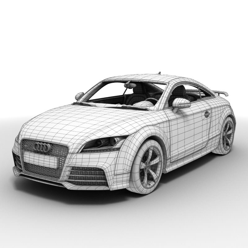 Silver Audi TT RS Coupe 2010 3D model_6