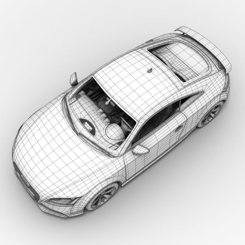 Silver Audi TT RS Coupe 2010 3D model_11