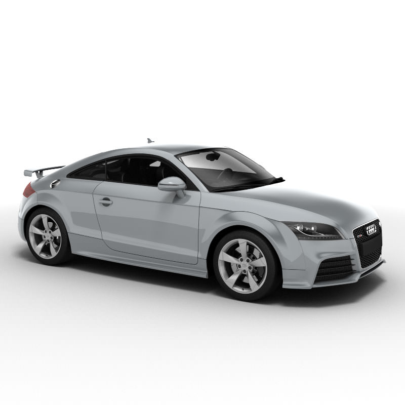 Silver Audi TT RS Coupe 2010 3D model_4
