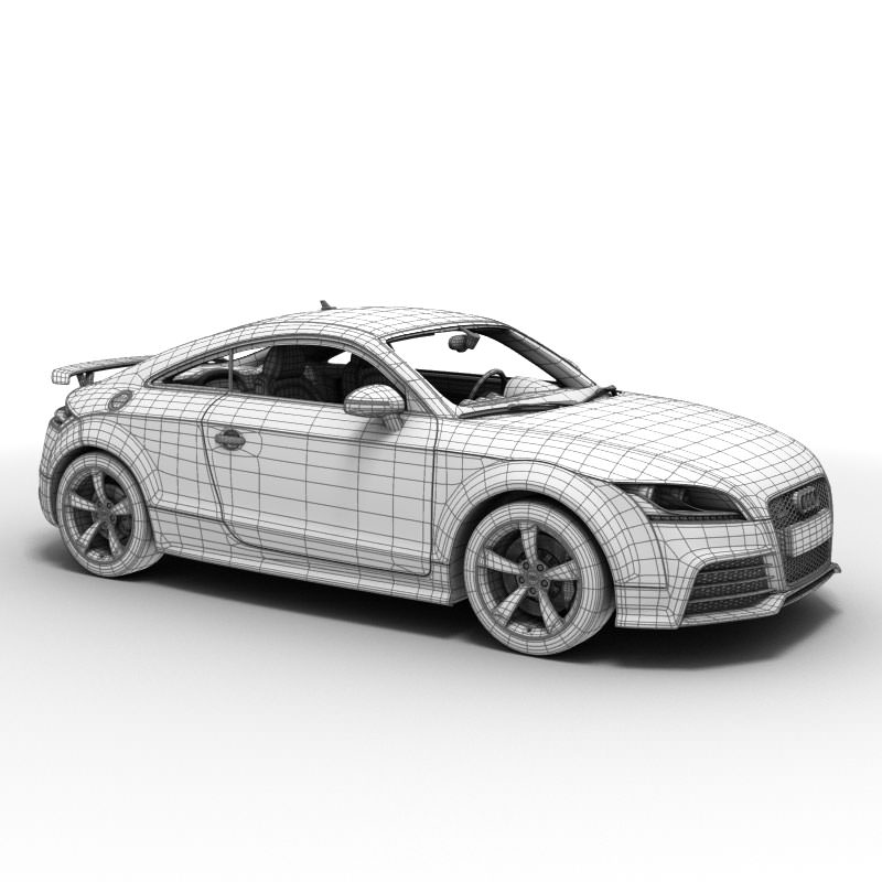 Silver Audi TT RS Coupe 2010 3D model_10