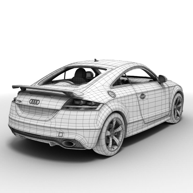 Silver Audi TT RS Coupe 2010 3D model_9