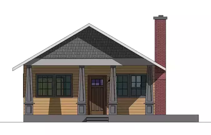 Craftsman Style Cabin - Interior and Exterior