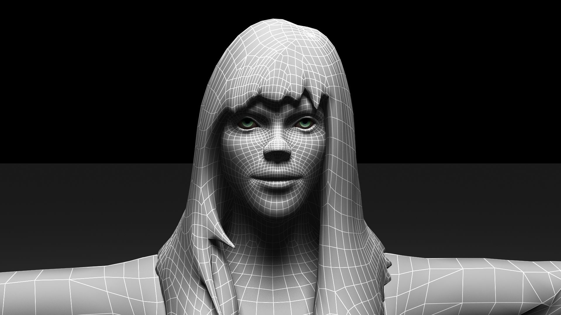 Elven Priestess Low-poly 3D model_1