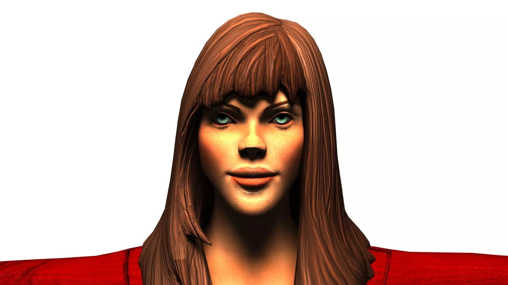 Elven Priestess Low-poly 3D model_0