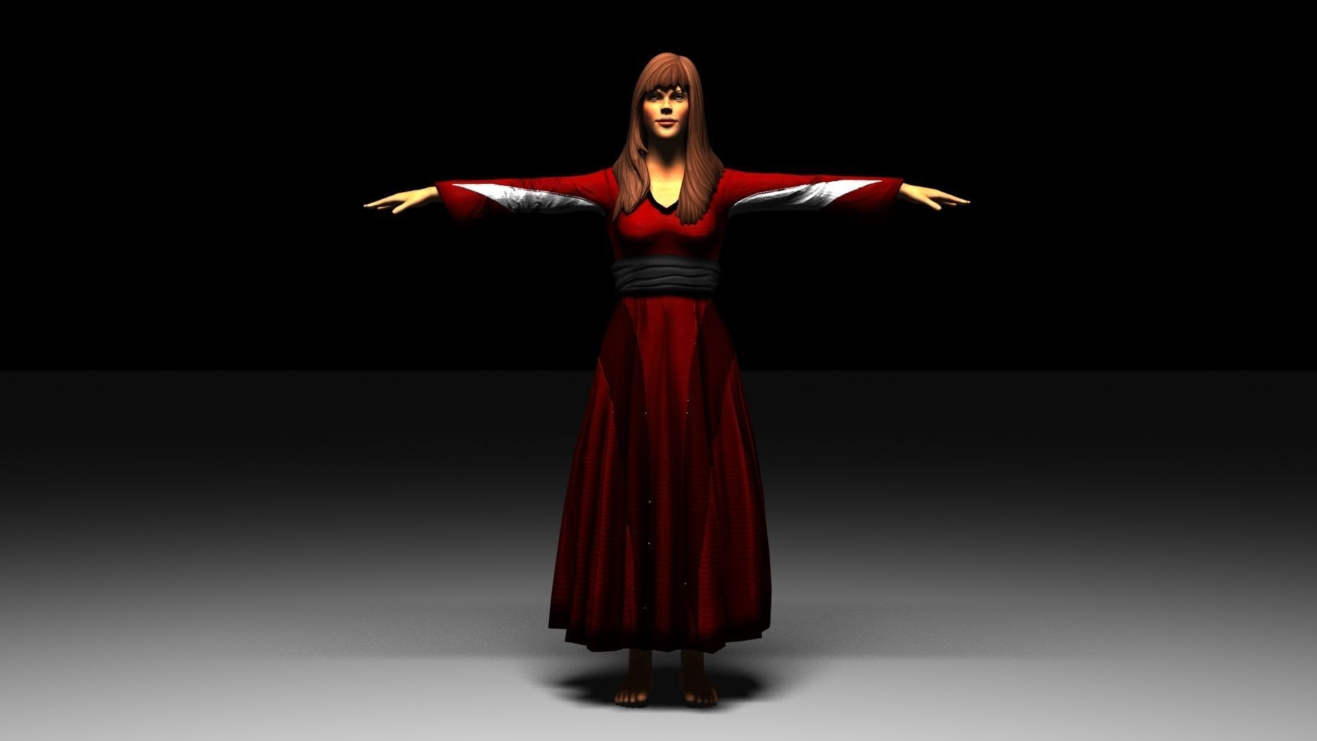 Elven Priestess Low-poly 3D model_2