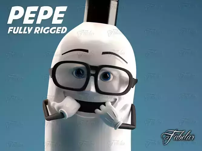 Pepe fully rigged Low-poly 3D model