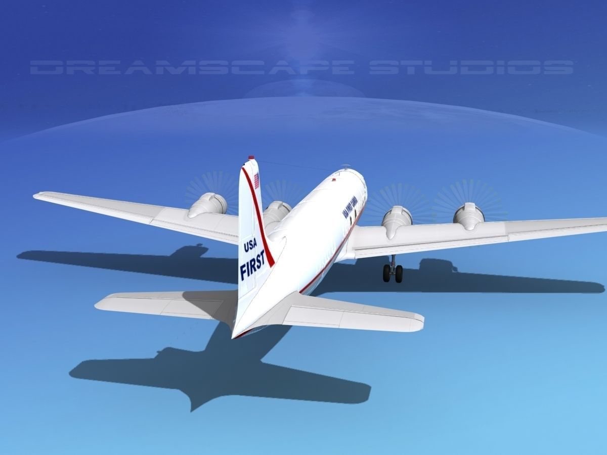 Douglas DC-6 USA First Cargo 3D model_6