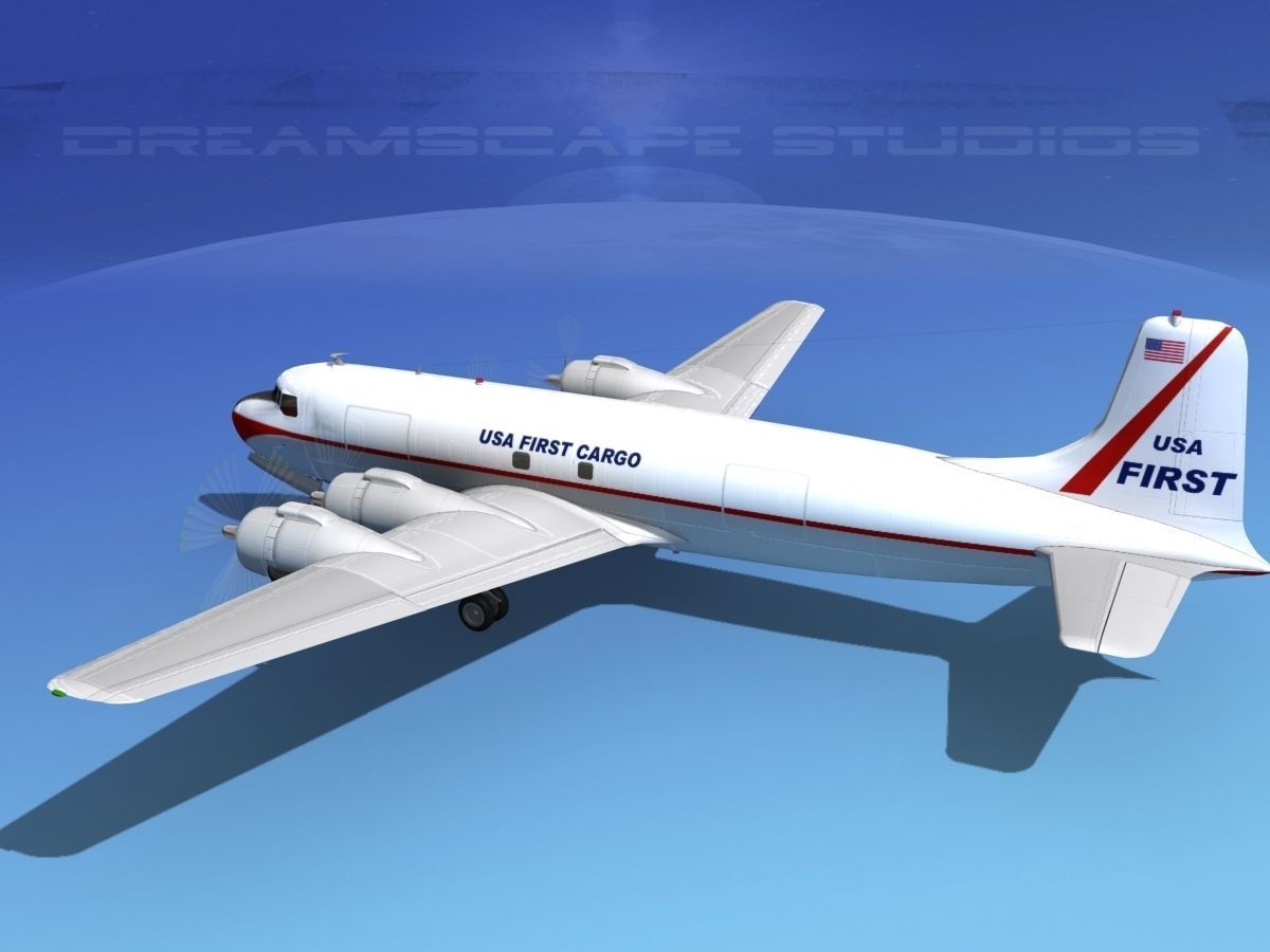 Douglas DC-6 USA First Cargo 3D model_8