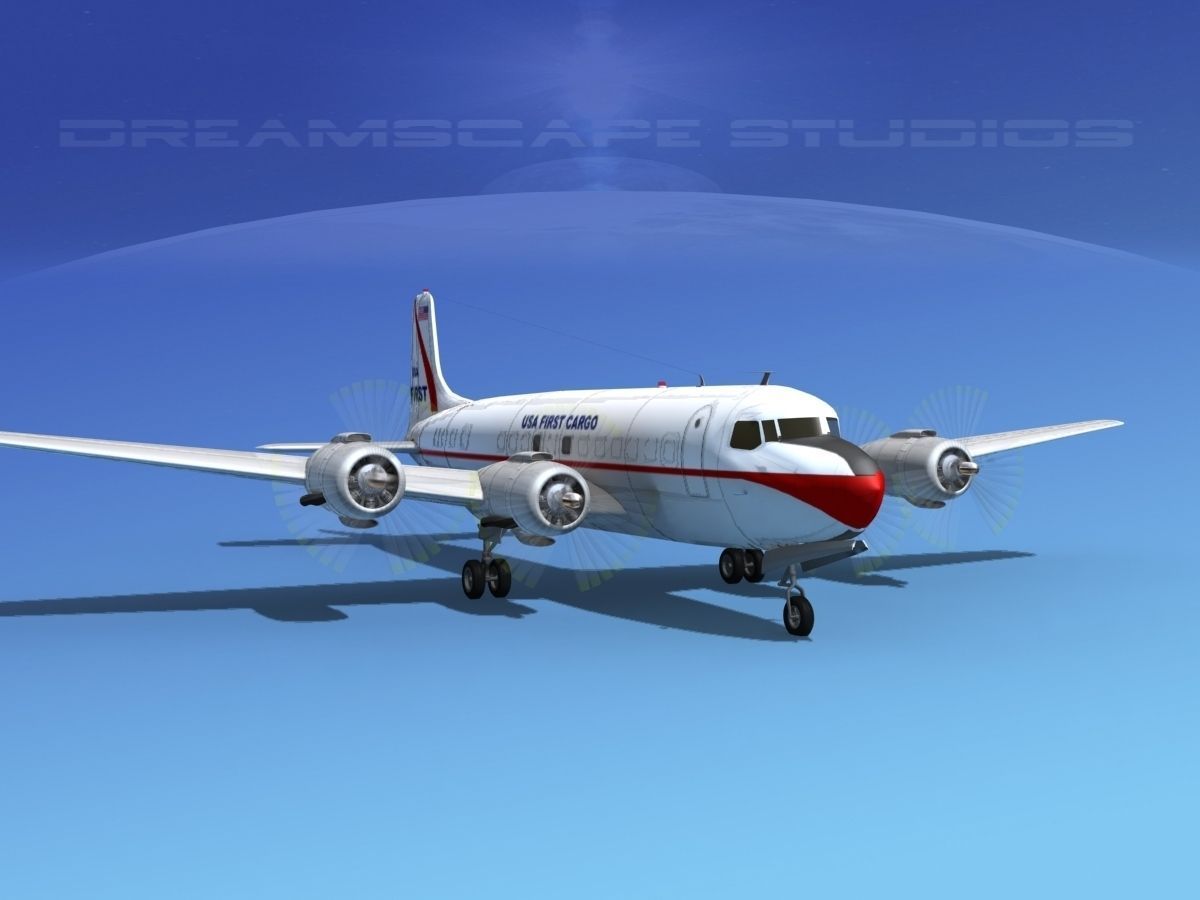 Douglas DC-6 USA First Cargo 3D model_2