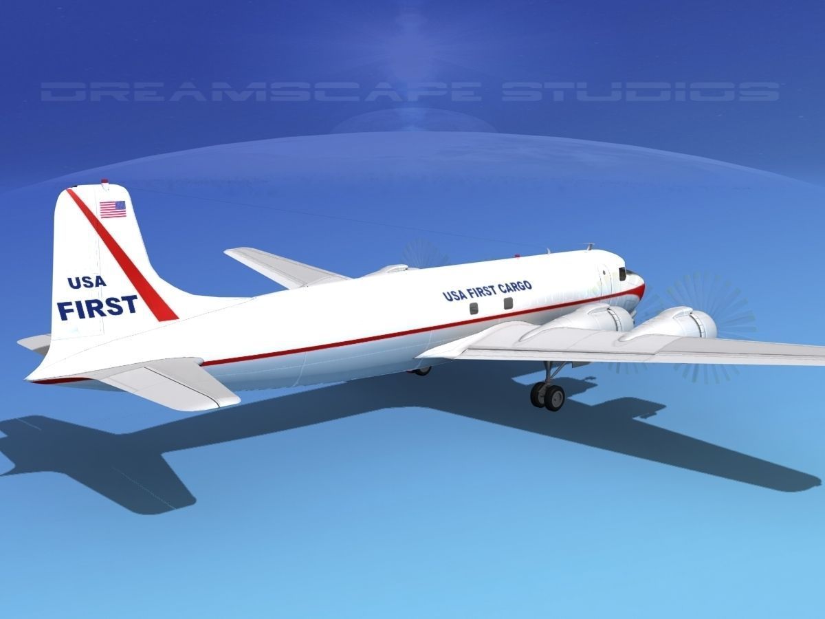 Douglas DC-6 USA First Cargo 3D model_5