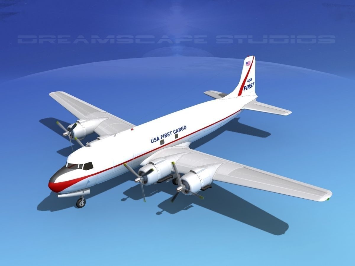 Douglas DC-6 USA First Cargo 3D model_9