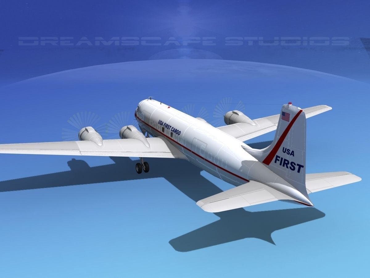 Douglas DC-6 USA First Cargo 3D model_7