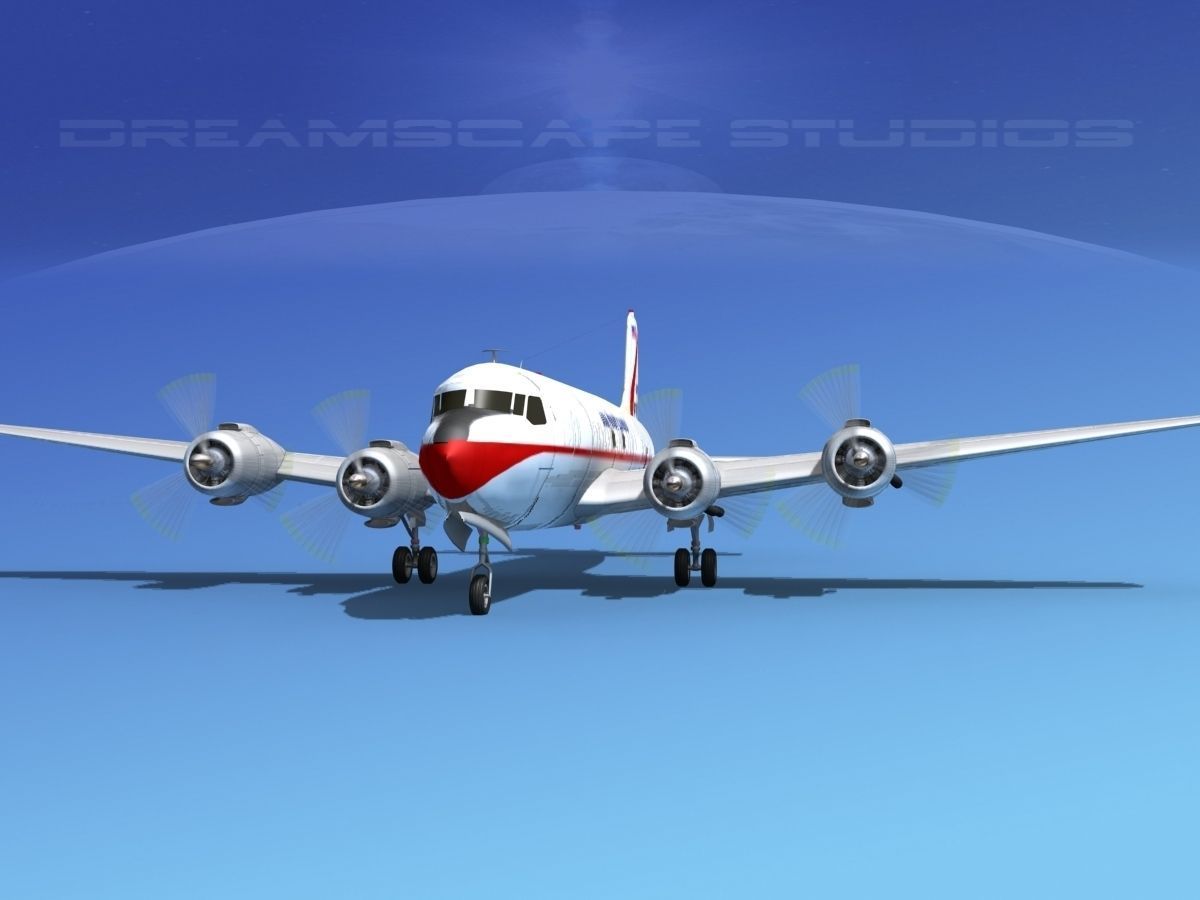 Douglas DC-6 USA First Cargo 3D model_1