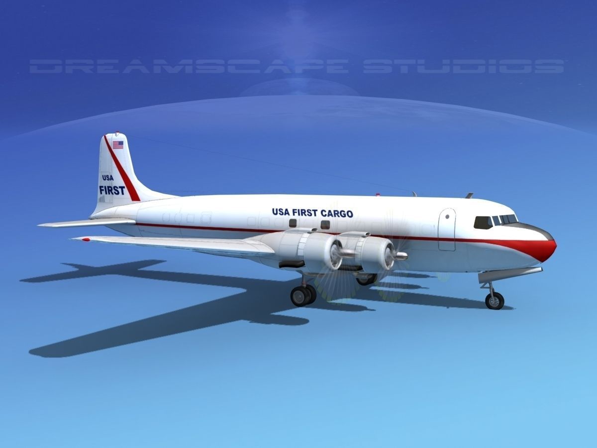 Douglas DC-6 USA First Cargo 3D model_3
