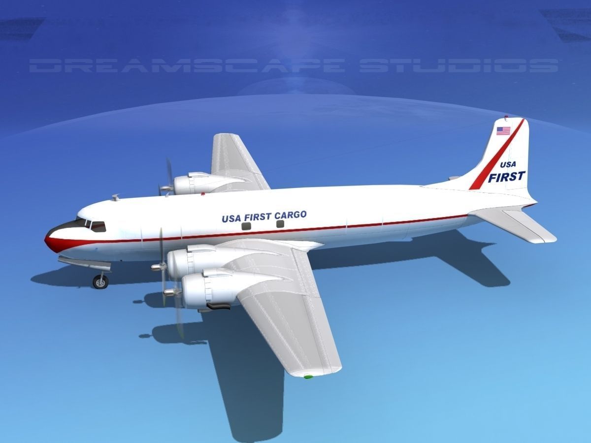 Douglas DC-6 USA First Cargo 3D model_10