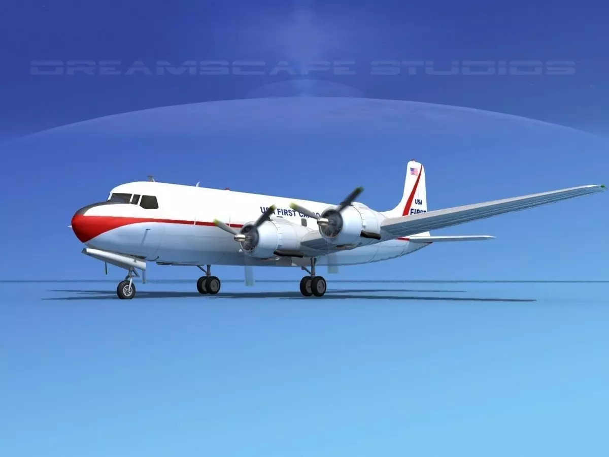 Douglas DC-6 USA First Cargo 3D model_0