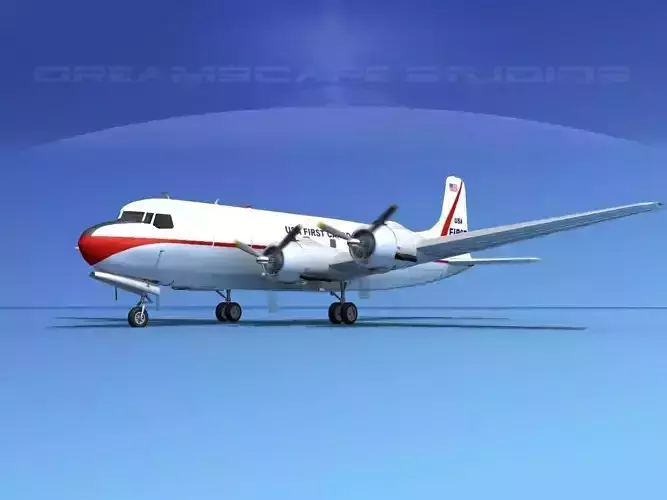 Douglas DC-6 USA First Cargo 3D model