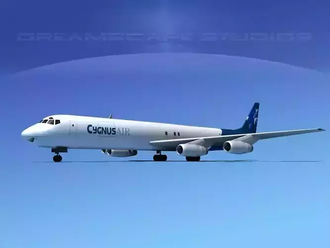 Douglas DC-8-63F Cygnus Air 3D model