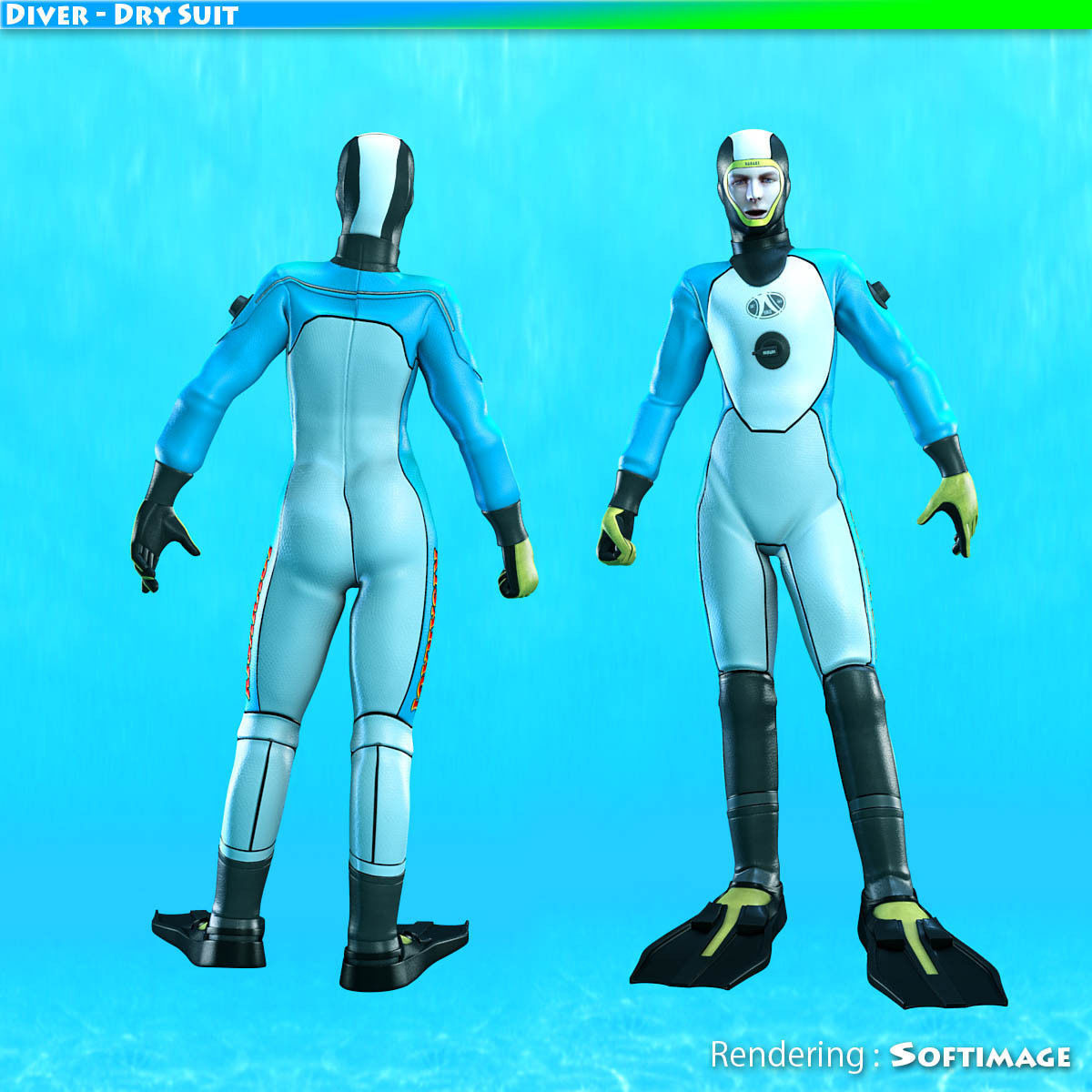 Diver - Dry Suit Low-poly 3D model_18