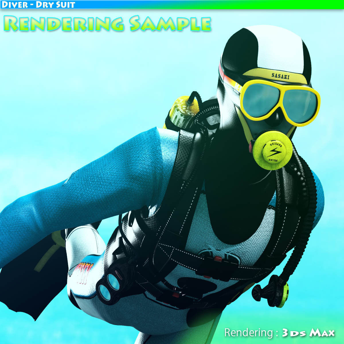 Diver - Dry Suit Low-poly 3D model_30