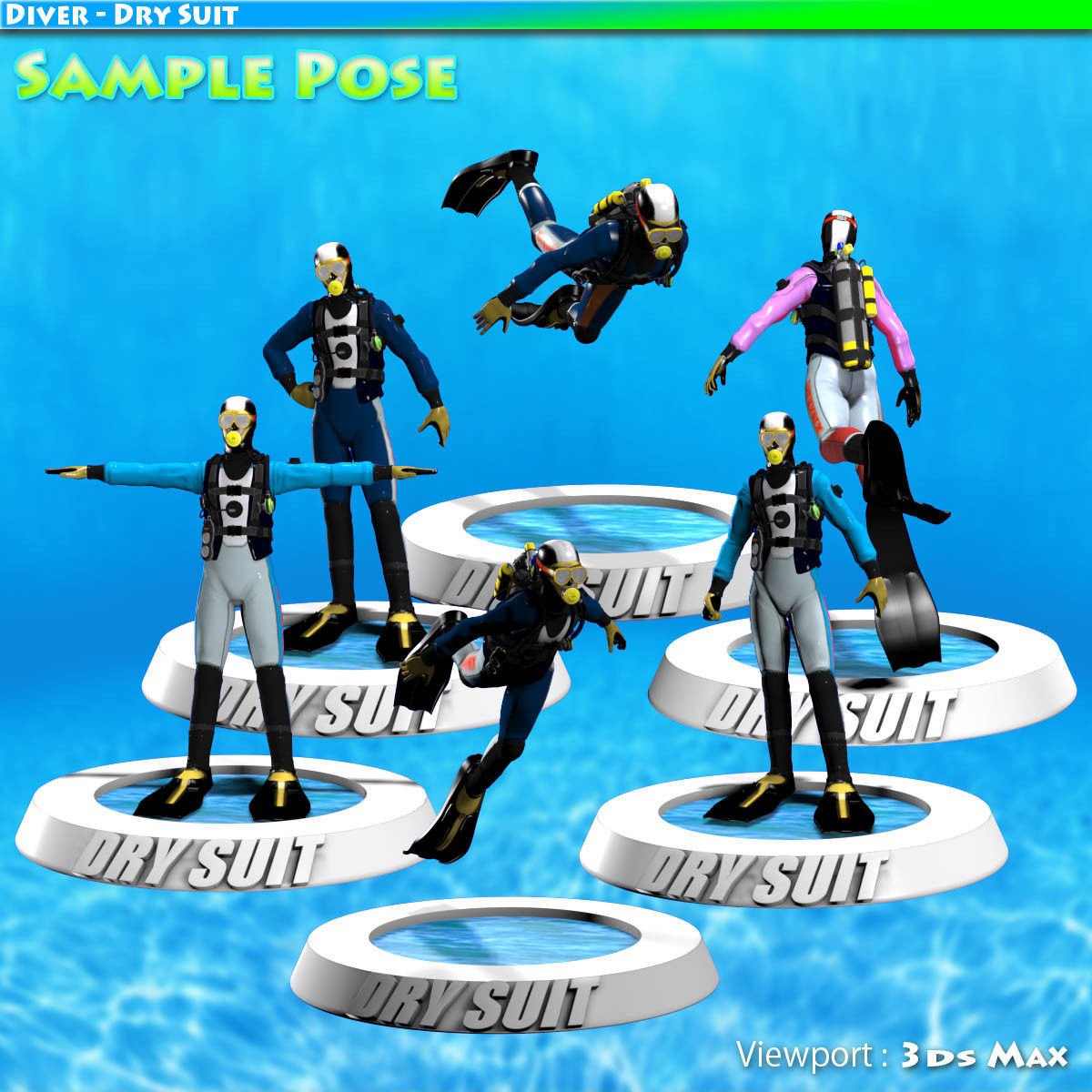 Diver - Dry Suit Low-poly 3D model_22
