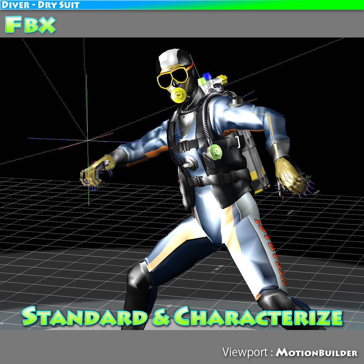 Diver - Dry Suit Low-poly 3D model_24