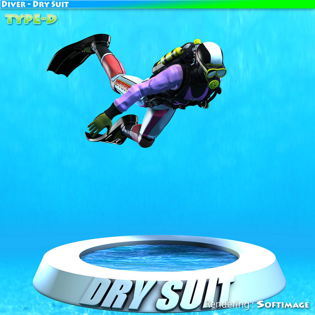 Diver - Dry Suit Low-poly 3D model_16