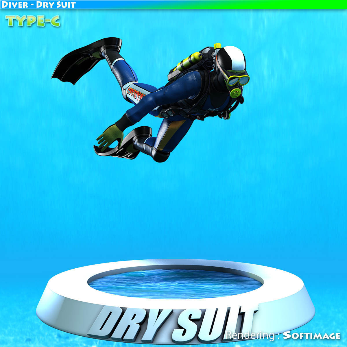 Diver - Dry Suit Low-poly 3D model_13